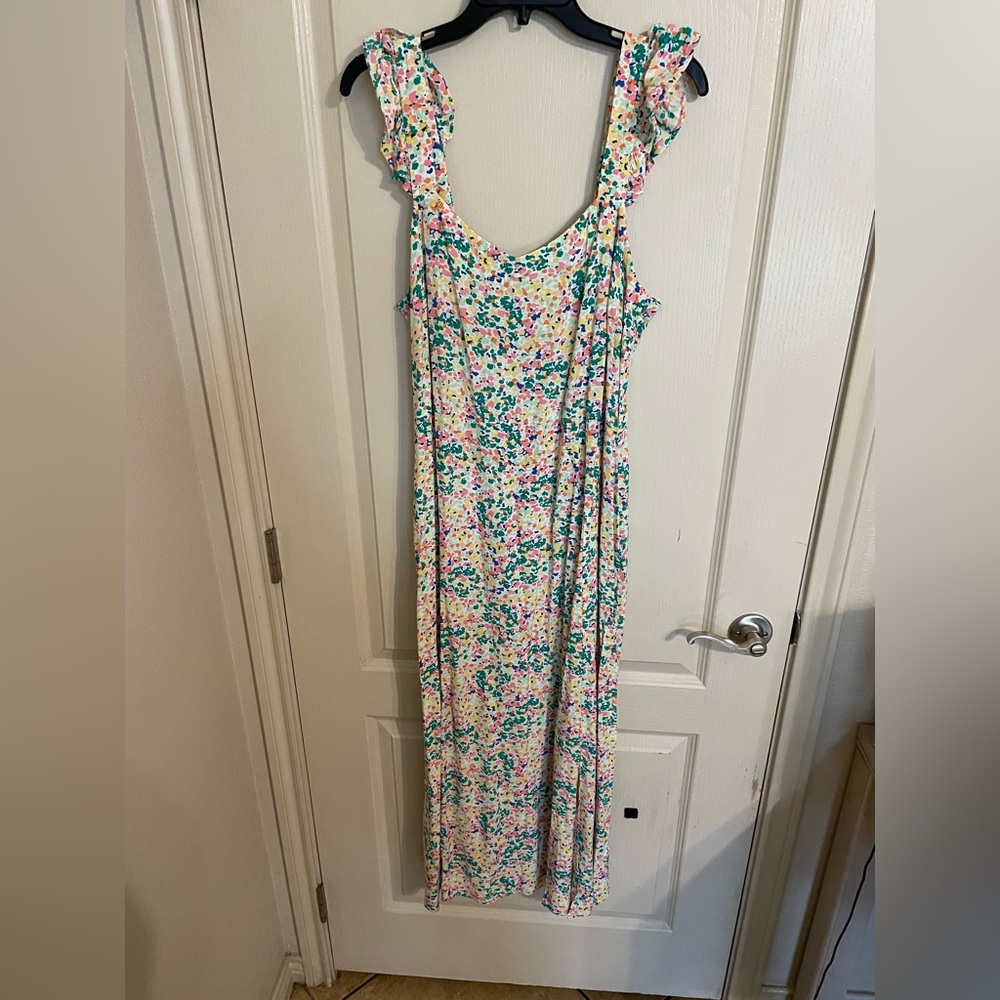 LOFT floral dress with zipper size 12